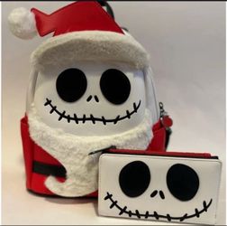 Loungefly Nightmare Before Christmas Santa Clause backpack & wallet set