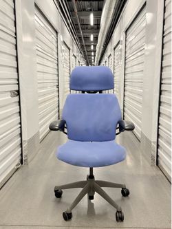Human Scale Freedom Chair with Headrest | Like New | Blue
