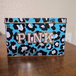 Pink Victoria's Secret Blue Metal Box