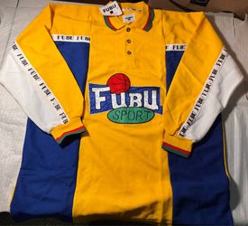 1990s FUBU "The Collection" Yellow Vintage Long Sleeve Crop Shirt