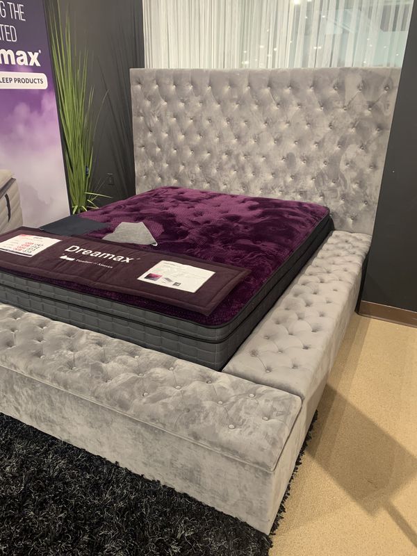 New Luxury Velvet Bed Frame with Hidden Storage Queen / King / Cal King Mattress Set Sold