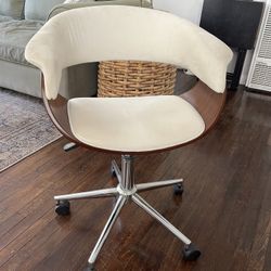 Cream Swivel Office Chair