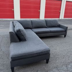 Dark Grey 2 Piece L Shape Sectional Sofa