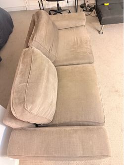 Comfortable Beige Sofa – Extra Wide Seating & Support
