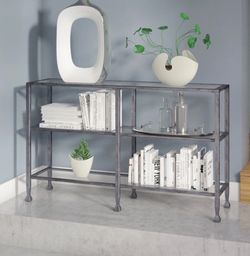 Silver console sofa table $40