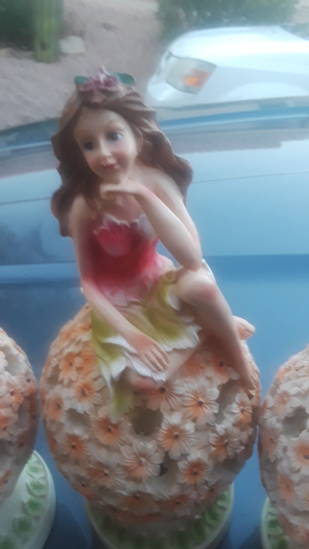 Fairy on flower ball solar light