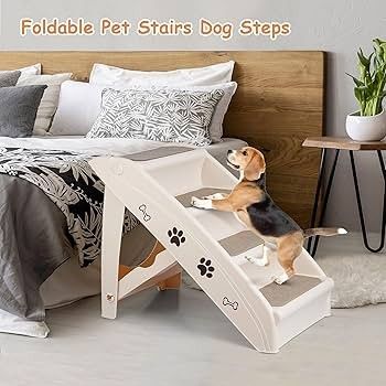 Folding Dog Stairs, Portable Indoor/Outdoor Pet Steps for Bed, Couch, Car, Pet Stairs for Small Pet Dog/Cat