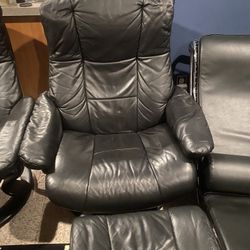 Leather Chairs With Ottoman .  4 Total . $50 Each  OBO