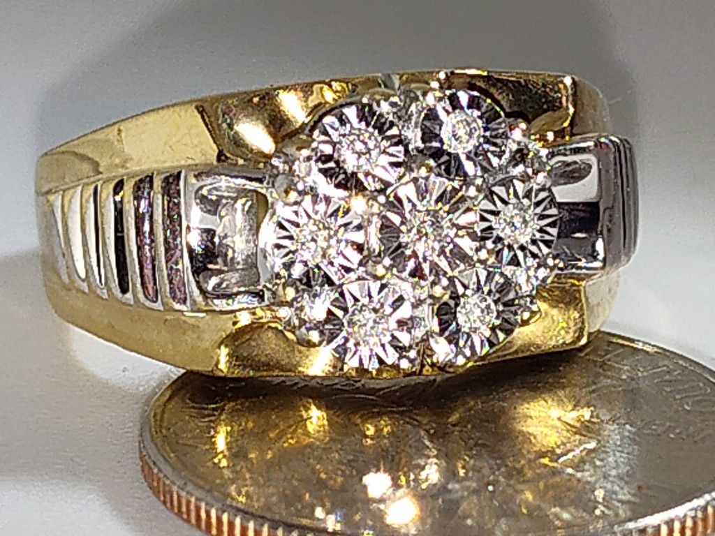 10k Natural Diamonds Rollie Ring