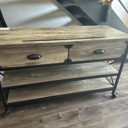 Beautiful Tv / Accessory Stand  With Drawers , On Wheels 
