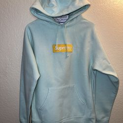 Supreme FW17 Box Logo Hooded Sweatshirt 'Ice Blue' Size Small