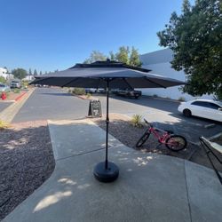 $50.00!!! New 10’ Triple Top Black Patio Umbrella with Ventilation push button tilt crank open (base sell seperate) 