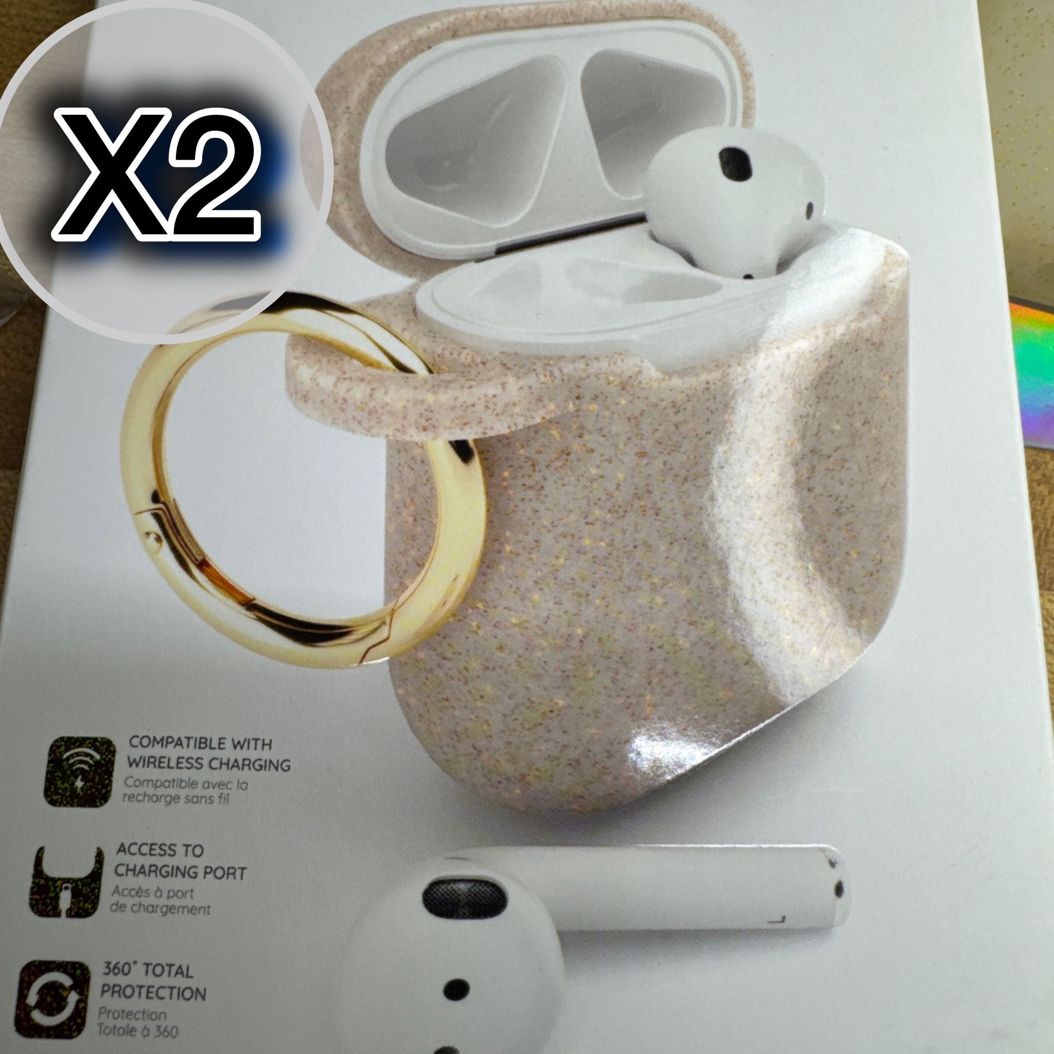 X2 Gold Silicone Case for Apple Airpods 1st & 2nd Gen