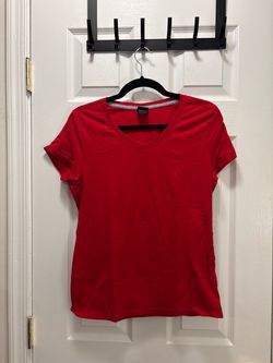 Red V-Neck Short Sleeve T-Shirt