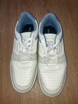 Nautica White and Blue Low-Top Sneakers