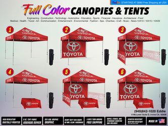Custom Canopy- Tent Delivery 5-7 Days