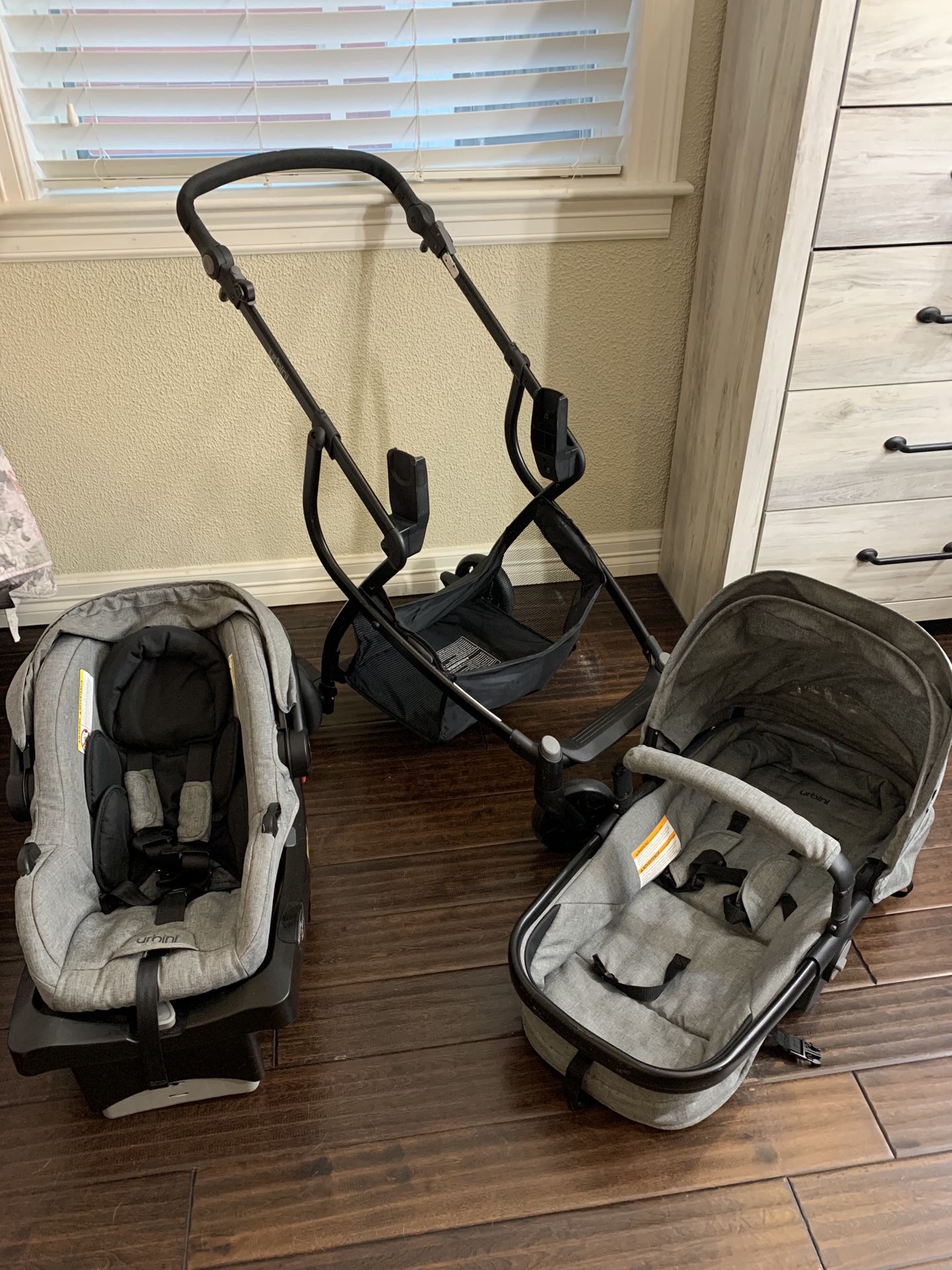 Baby stroller with car seat & base
