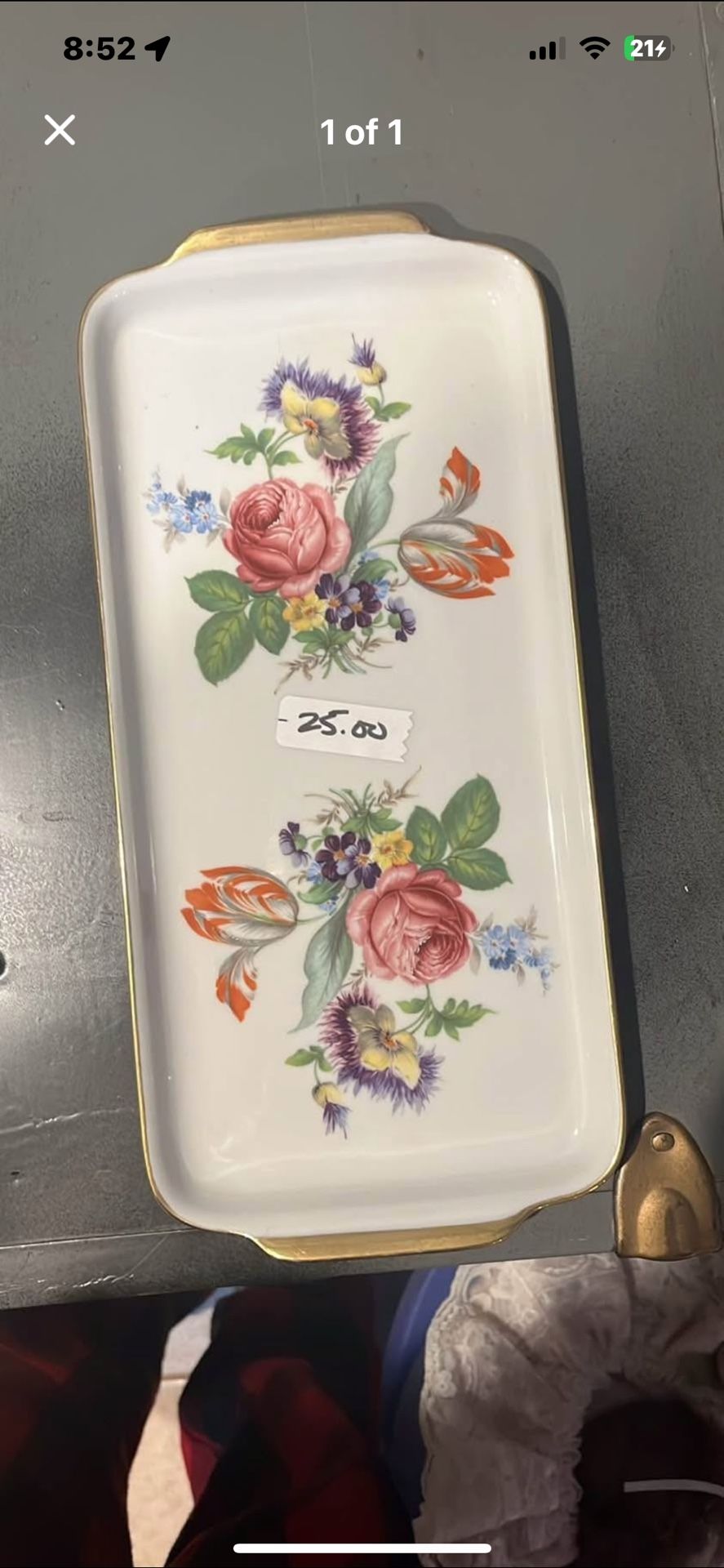 Vintage Porcelain Vanity Tray