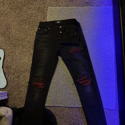 Black Amiri Jeans Red Patch Size 30