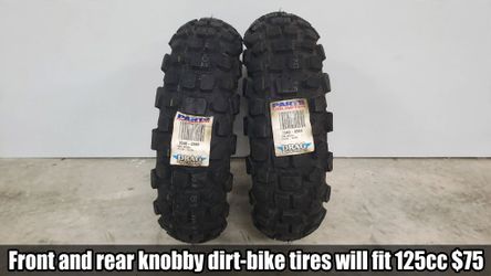 Knobby Dirt Bike Tires Front and Rear Set