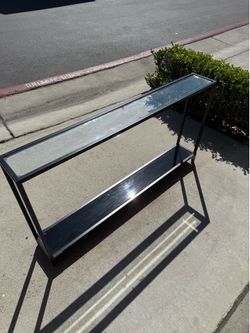 Modern Black Glass Console Table