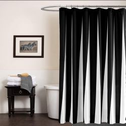 x2 Black and White shower curtains 