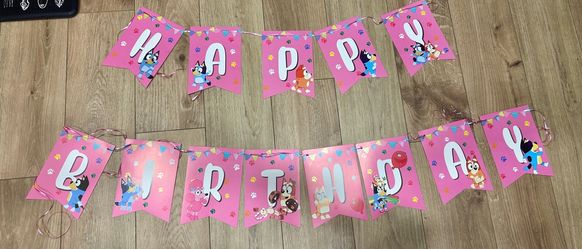 Bluey Happy Birthday Banner