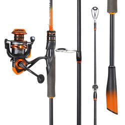 Fishing Rod and Reel Combo IM6 Graphite 2-Piece 6.31 Gear Ratio 18LB Drag