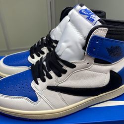 TRAVIS SCOTT FRAGMENT NIKE JORDAN 1 HIGH BLUE NEW SNEAKERS SHOES SIZE 9 9.5 A5