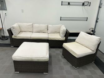 Beige outdoor sofa set
