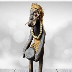 Hand Carved African Tribal Wooden Figurine Statue 13” Tall – Decor Art