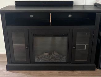 Black Electric Fireplace TV Stand