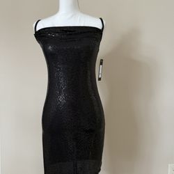 Cowl Sequin Mini Dress