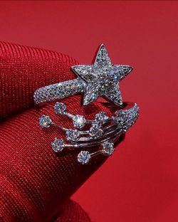 925 Sterling Silver VVS Lab Diamond Ring Size 7