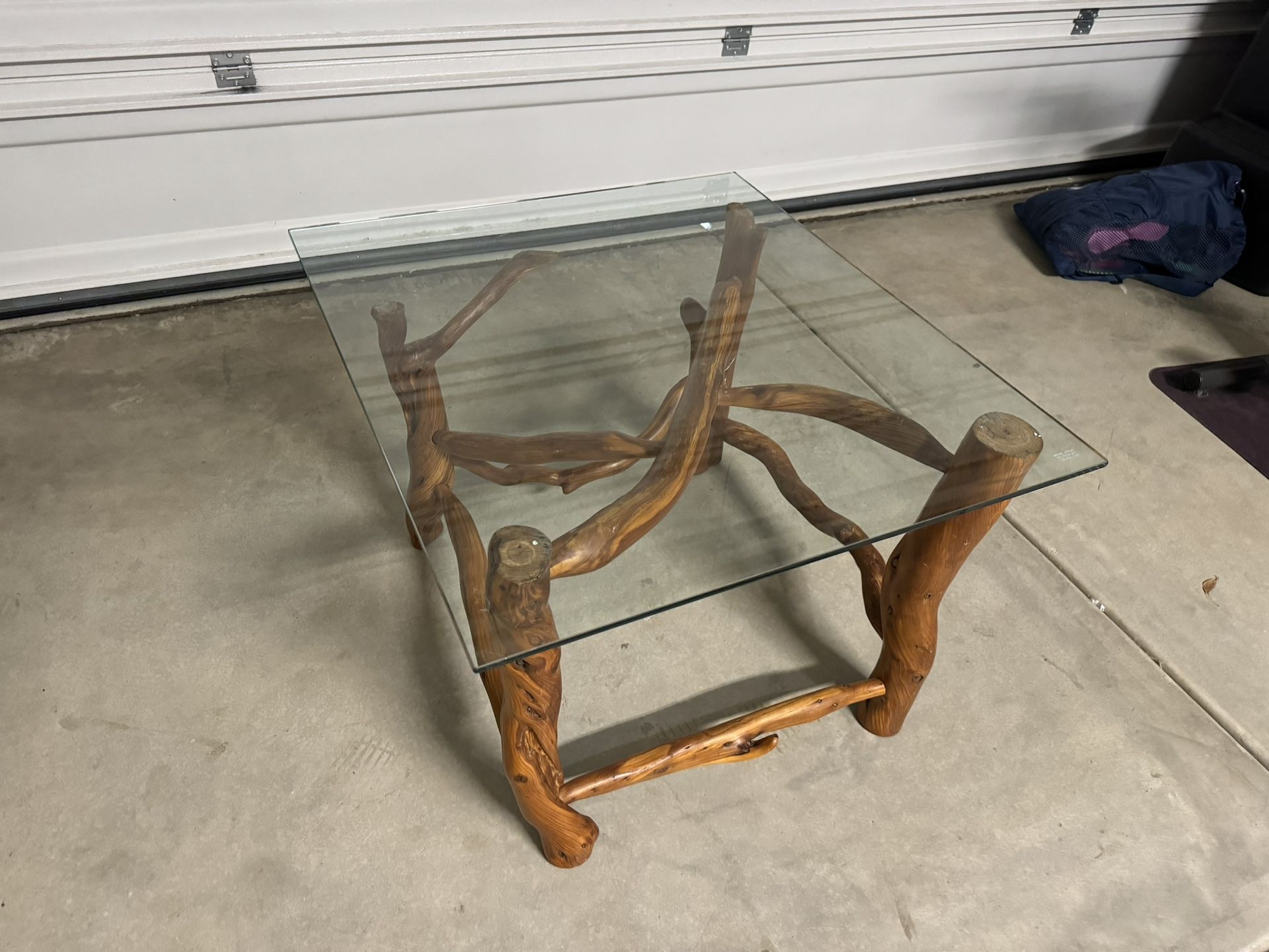 Unique Carved Wood End Table