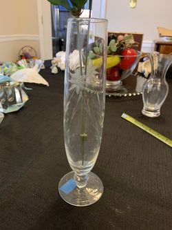 Vase with Etched flowers