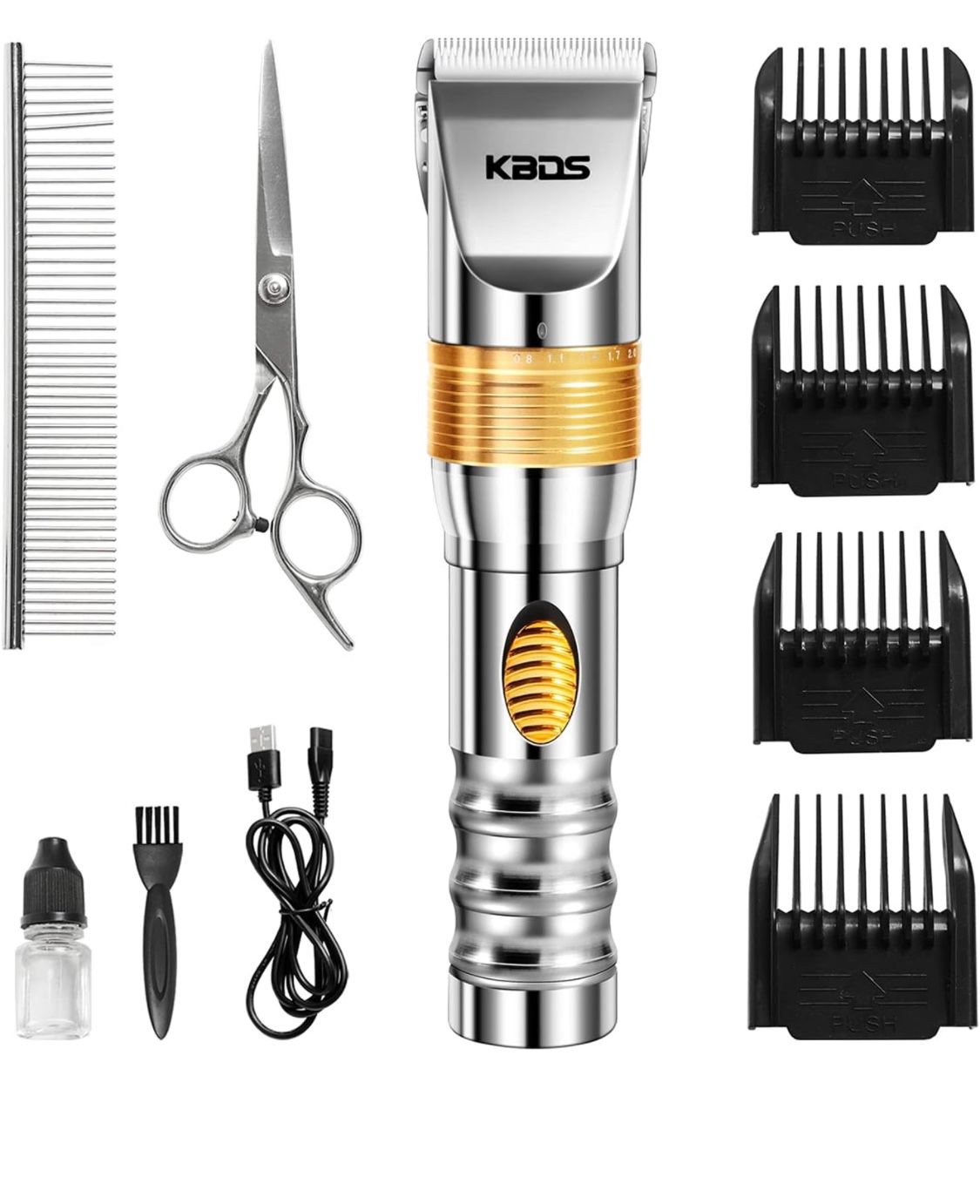 Pet Grooming Clippers Upgrade - USB Rechargeable Dog Shaver Clippers Portable Pet Hair Clipper Super Quiet Cat Grooming Set Easy Cut Safety Guard for 
