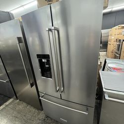 Stainless Steel KitchenAid Counter Depth Refrigerator Wood Interior 