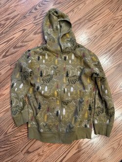 Boys Forest Animal Hoodie Size 8
