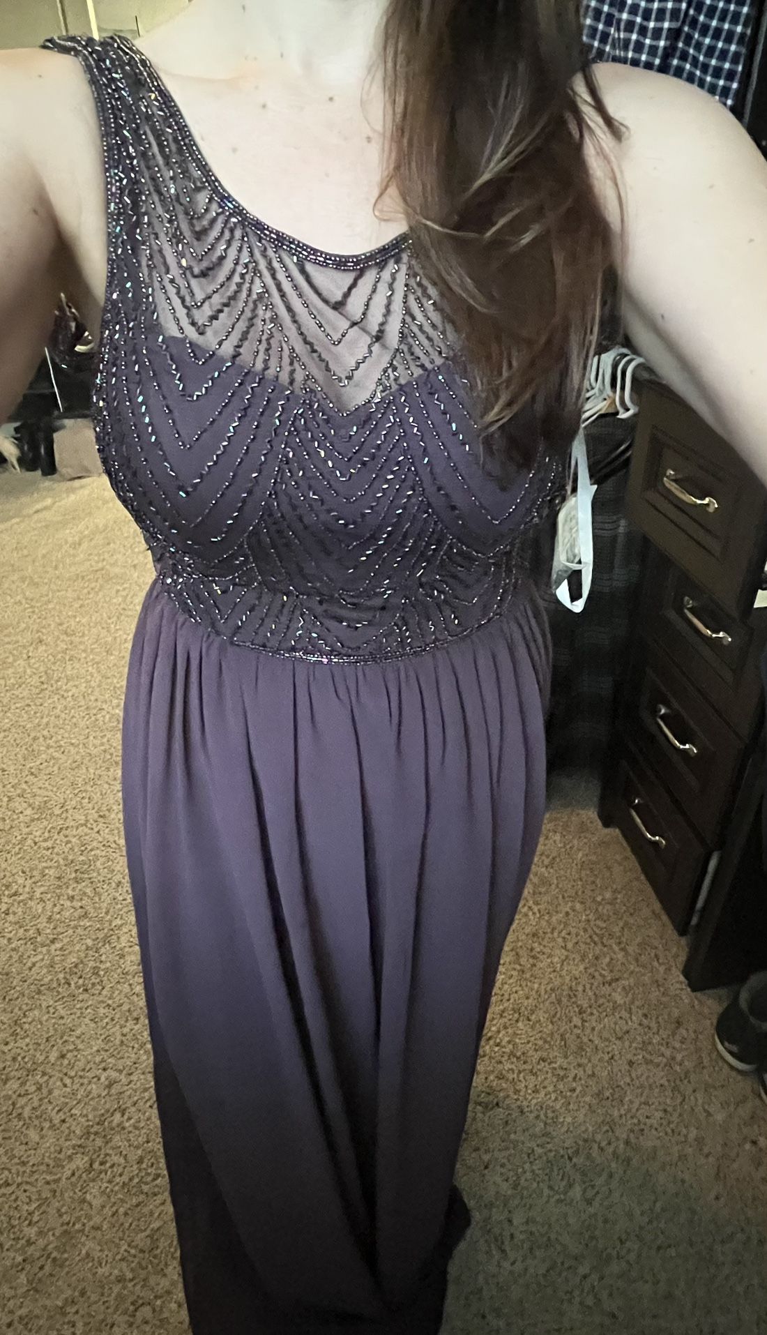 David’s bridal Purple Beeded Dress