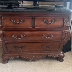 Greenbaum Home Furnishings Solid Wood Marble Dresser 