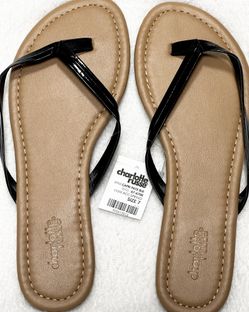 Charlotte Russe Patent Leather Thong Summer Sandals Size 7 NEW