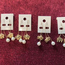 gold laminated earrings