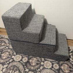 Best Pet Supplies Dog Stairs & Steps - Foam Steps for Small Dogs & Cats, Non-Slip Indoor Balanced Pet Step Support, Dog Ramp, No Assembly, Ash Gray Li