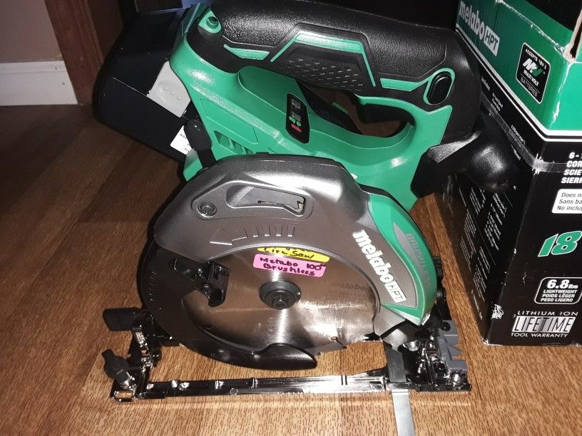 Metabo Brushless 18 Volt Plunge Cutting 6 And 1/2 In Circular Saw With 6.0 Amp Hour Battery
