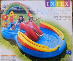 Intex Rainbow Ring Inflatable Water Slide Play Center, 117" X 76" X 53" $45.00
