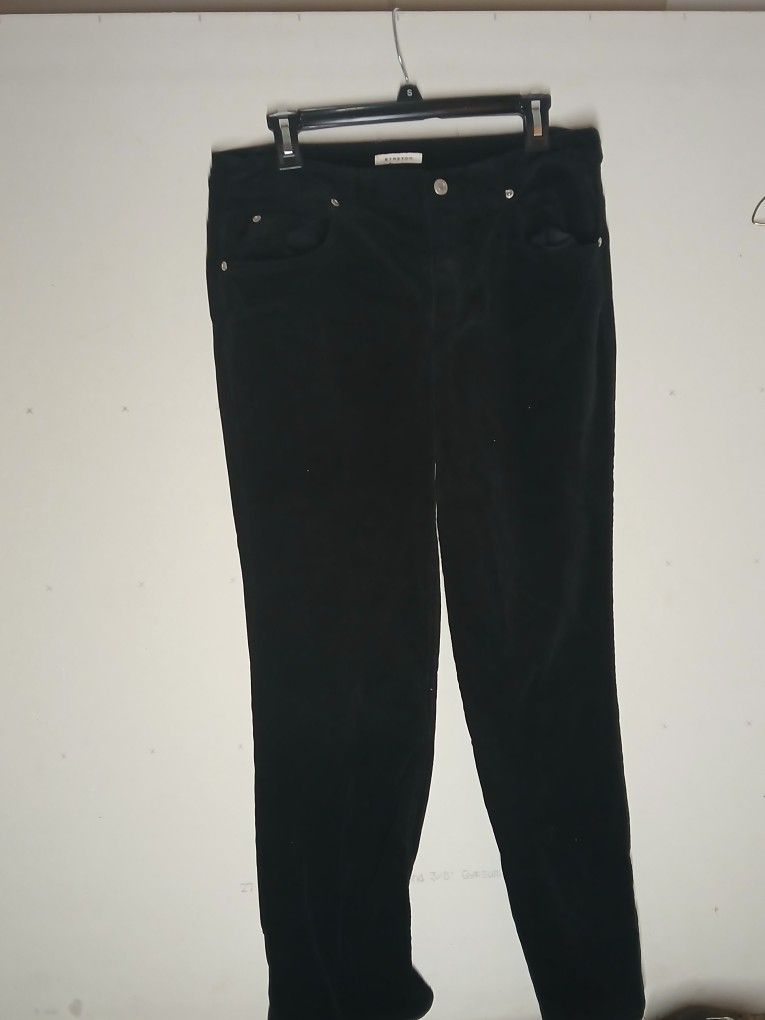 JONES NEW YORK Sport Womens Size 8 Black Corduroy Straight Leg Pants Stretch