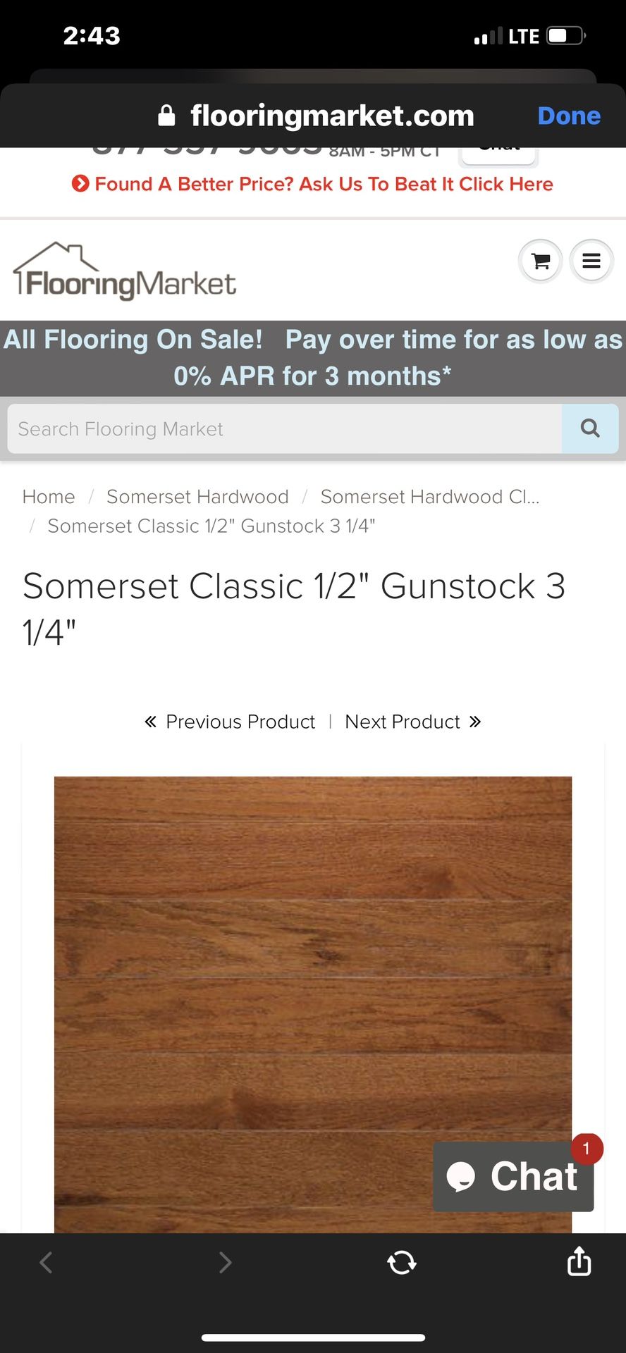 Somerset Hardwood Flooring About 100sqft
