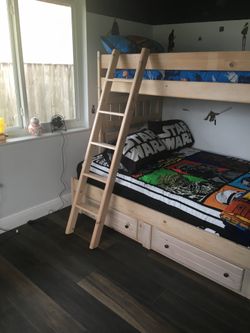 Bunkbed with drawers and two dressers