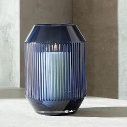 LSA International Rotunda Lantern/Vase H26cm Sapphire | Mouthblown & Handmade Glass  